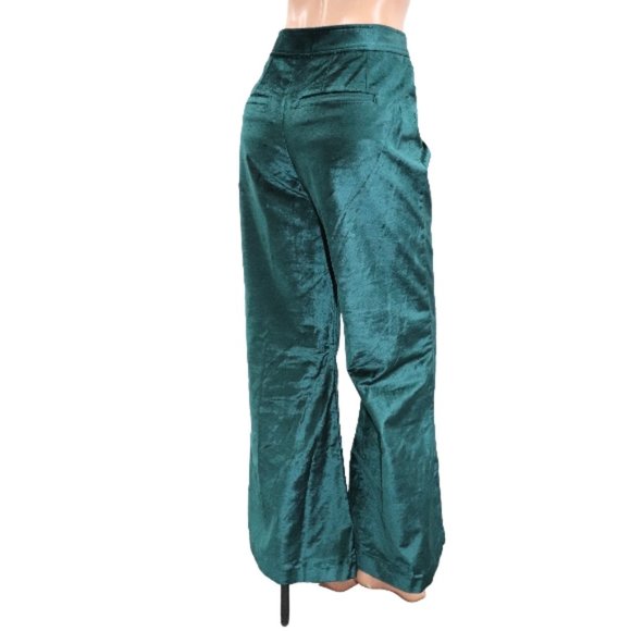 FREE PEOPLE WOMEN'S WALK WITH YOU VELVET FLARE TROUSERS JADE 10 - Picture 6 of 8